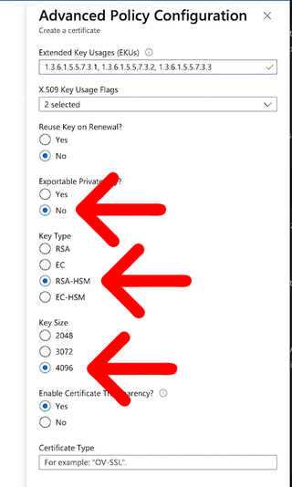 Select policy configurations