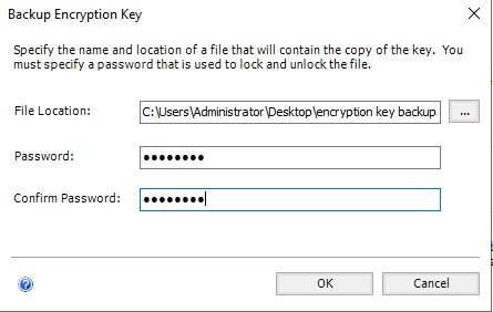 backup encryption keys