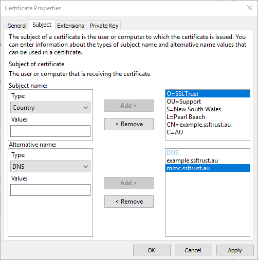 Subject Values