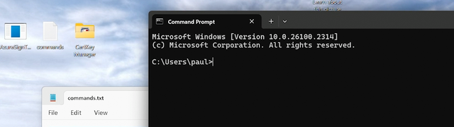 Command Prompt program running