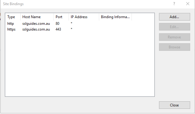 IIS 8 Add Bindings