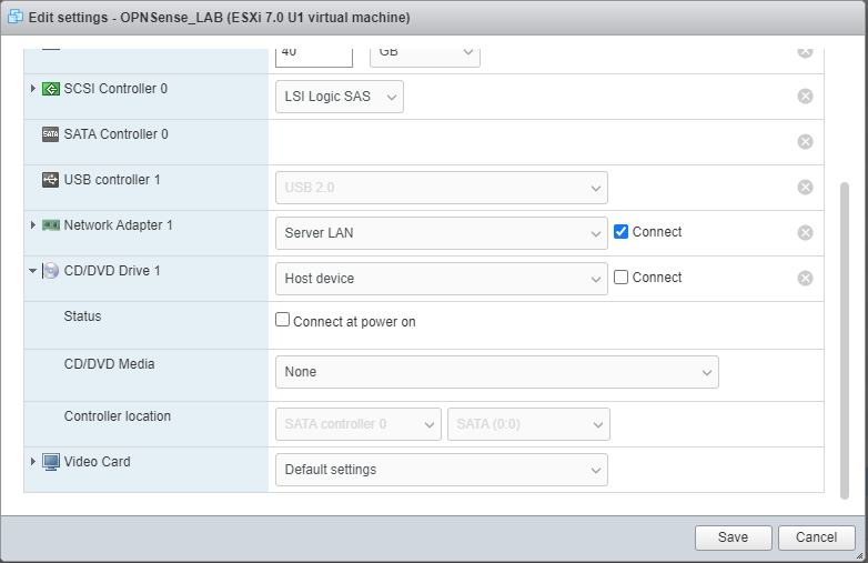 opnsense edit settings CD/DVD