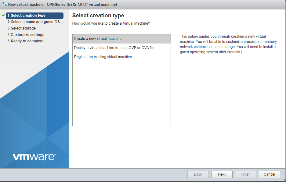 OPNSense Create VM