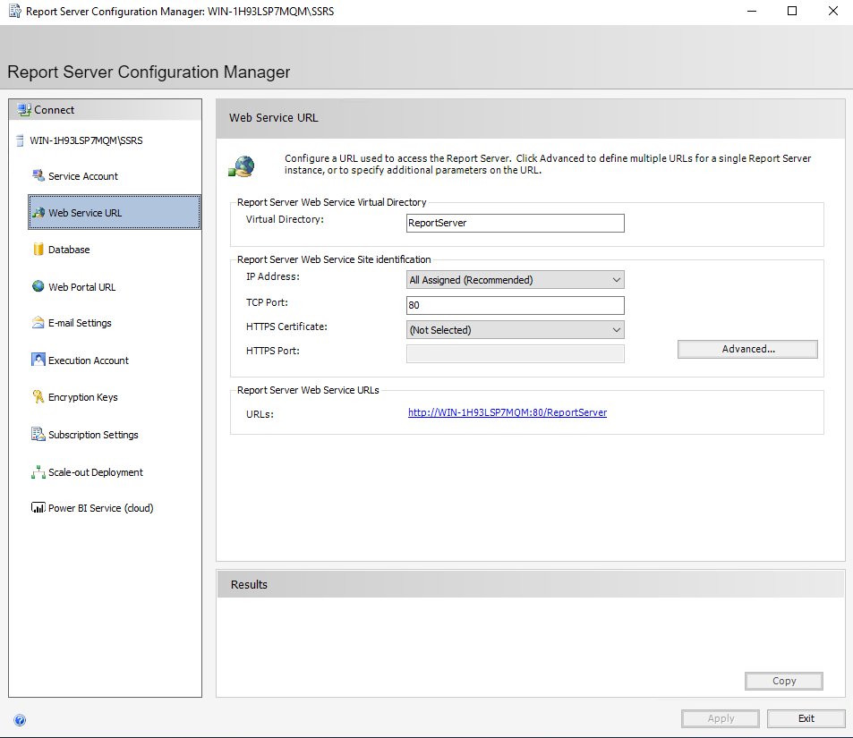 Configure Microsoft SSRS